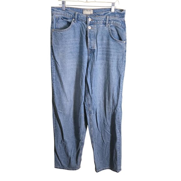 Free People We The Free Crossroads Mid Rise Slim Straight Barrel Jeans Size 30 - Picture 2 of 16